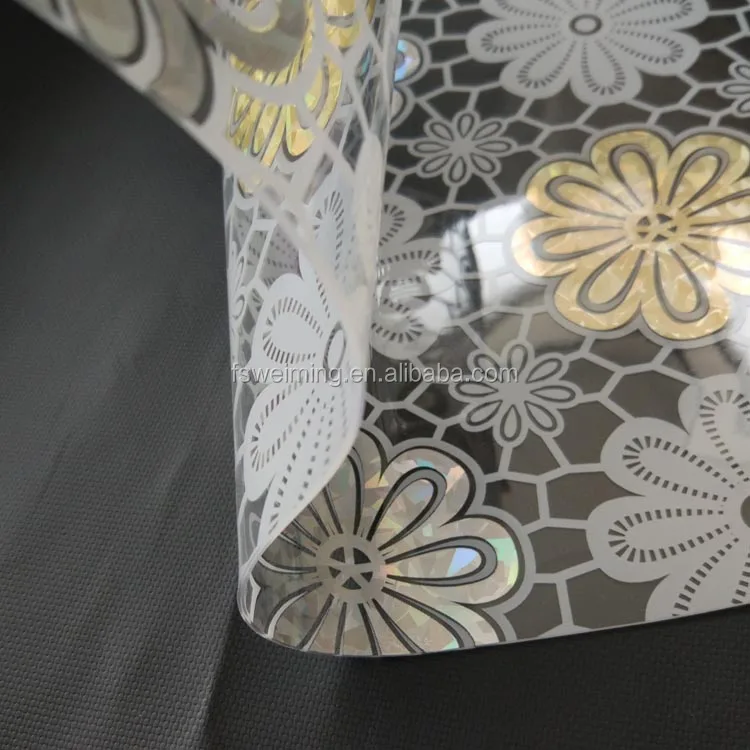 High Quality Modern Flower PVC Transparent Table Cloth