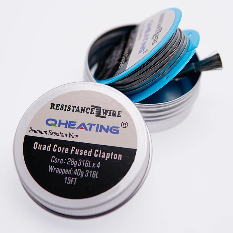 
factory manufacture high quality prebuilt coil parallel fused 28*4/40g 4 core clapton Stainless steel 316L wire 