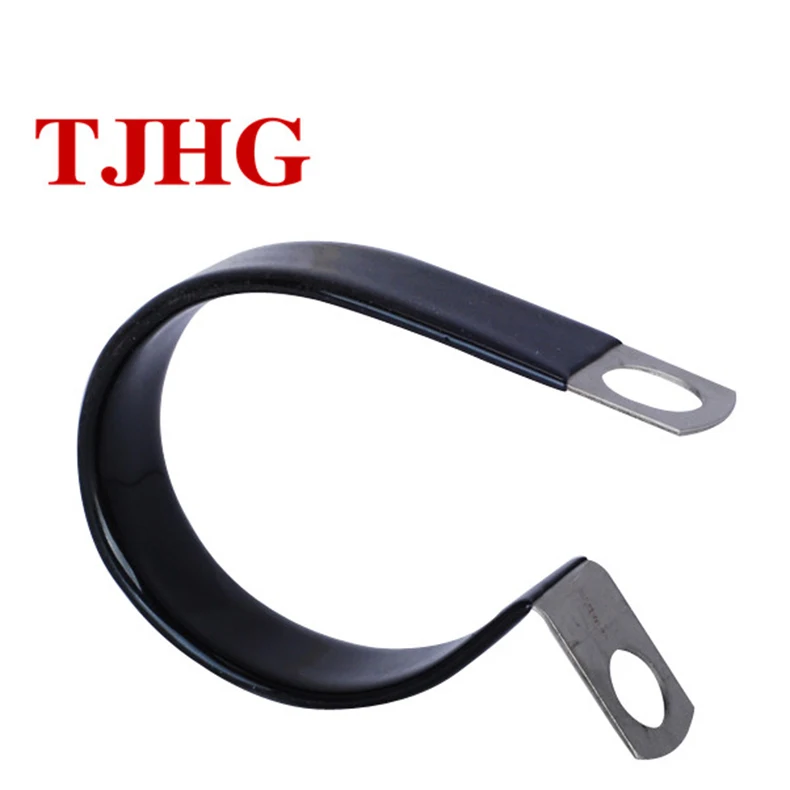 Factory produces Galvanized steel two holes fixing all size P type Rubber Hose Clamp