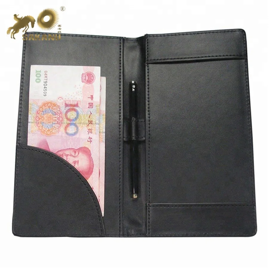 PU Menu Folder Presenter Guest Check Book Holder Money Pocket Fit Server Apron with Pen Clip for Hotel Bar Salon KTV Restaurant