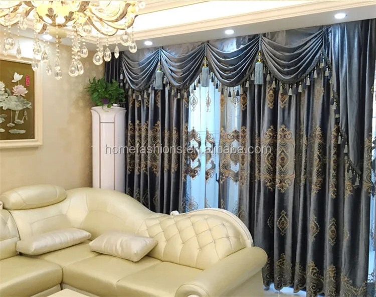 European Top-grade Curtains Living Room Bedroom Window Curtains