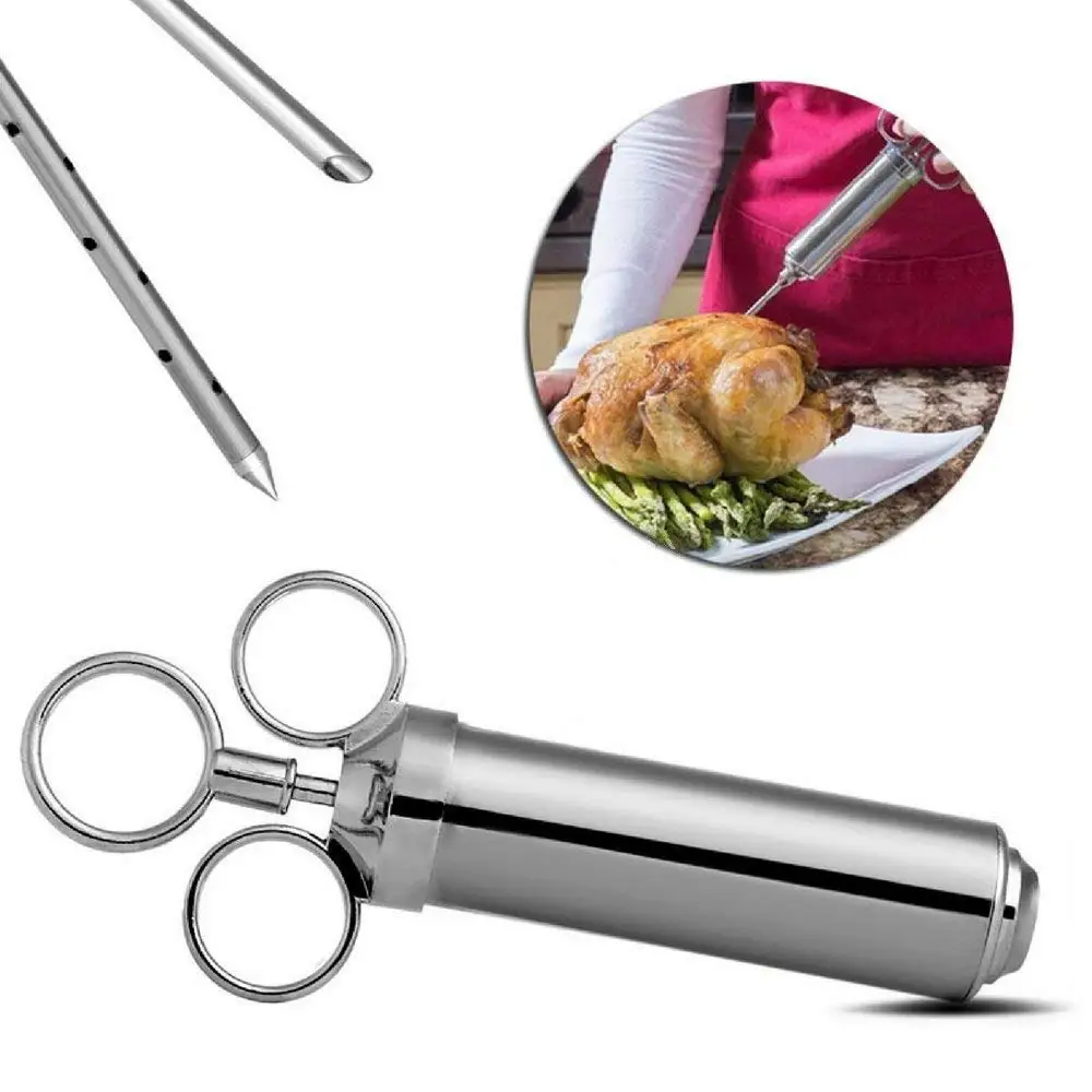 Hot Selling  304 stainless steel meat injector  meat injector marinade  Turkey needle