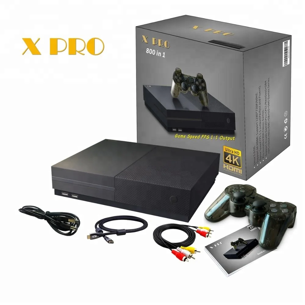 Video Game Console 64 Bit X PRO 4K HD Video Game Console Output Retro 800 Classic Family Retro Games TV 32GB Two Joysticks