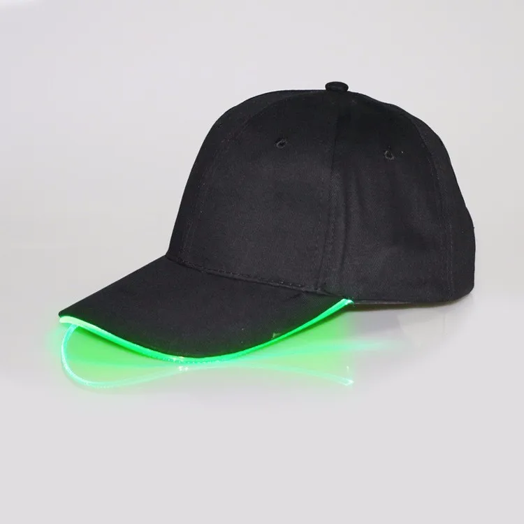 
jiangrun advertising high quality colorful flash 6 panel cotton twill led light baseball cap hat 