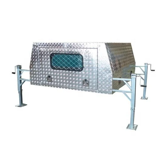 Fabricated Aluminum 4x4 Camper UTE canopy with jerry can and wheel holer