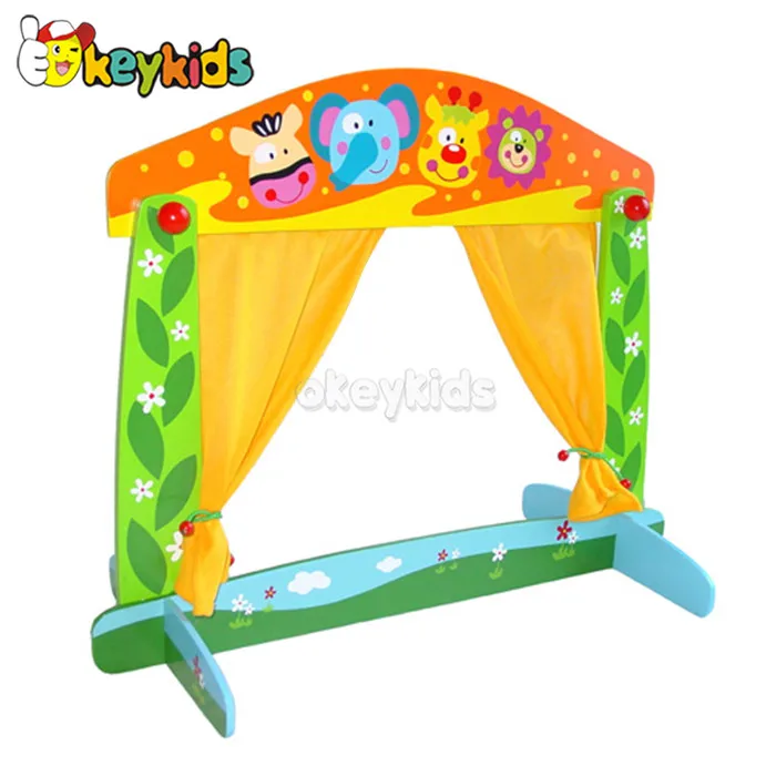 2016 wholesale kids wooden toy puppet theatre, funny wooden toy puppet theatre, most popular wooden toy puppet theatre W10D140