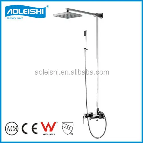 
Square design chrome plated exposed bathroom bath and shower tap made by china faucet factory 