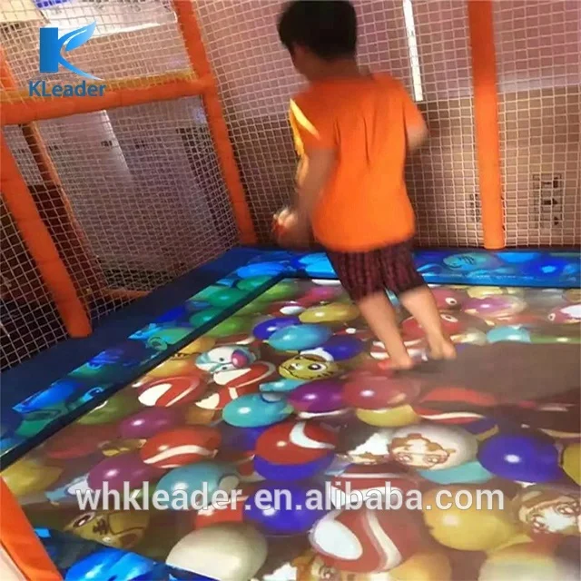 Newest Indoor Trampoline Kids Amusem Batteryent Park Playground Trampoline Idown Cable Coupler Exhibition Interactive Projection