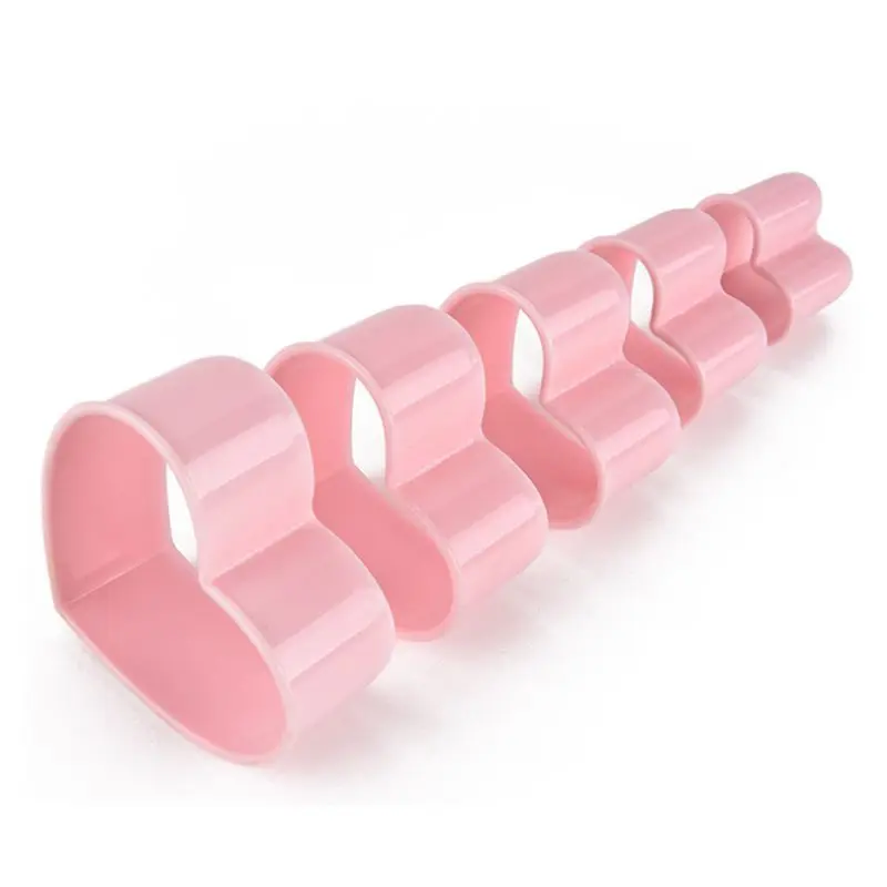 5Pcs Heart Shape Cookie Cutters Set Plastic Cookie Fondant Tool