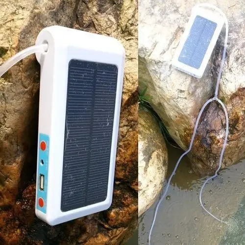 
Portable solar aquarium air pump with USB mobile phone charger 