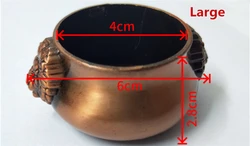 Antique copper carving Lion head incense burner stove meatal animal censer crafts