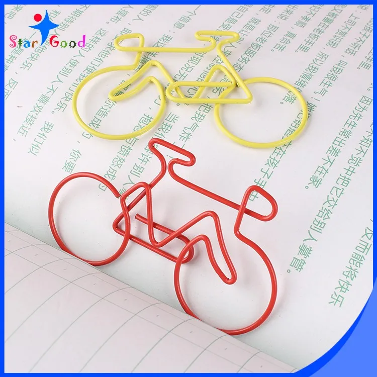 Different color metal vehicle bicycle bike shaped  paper clip