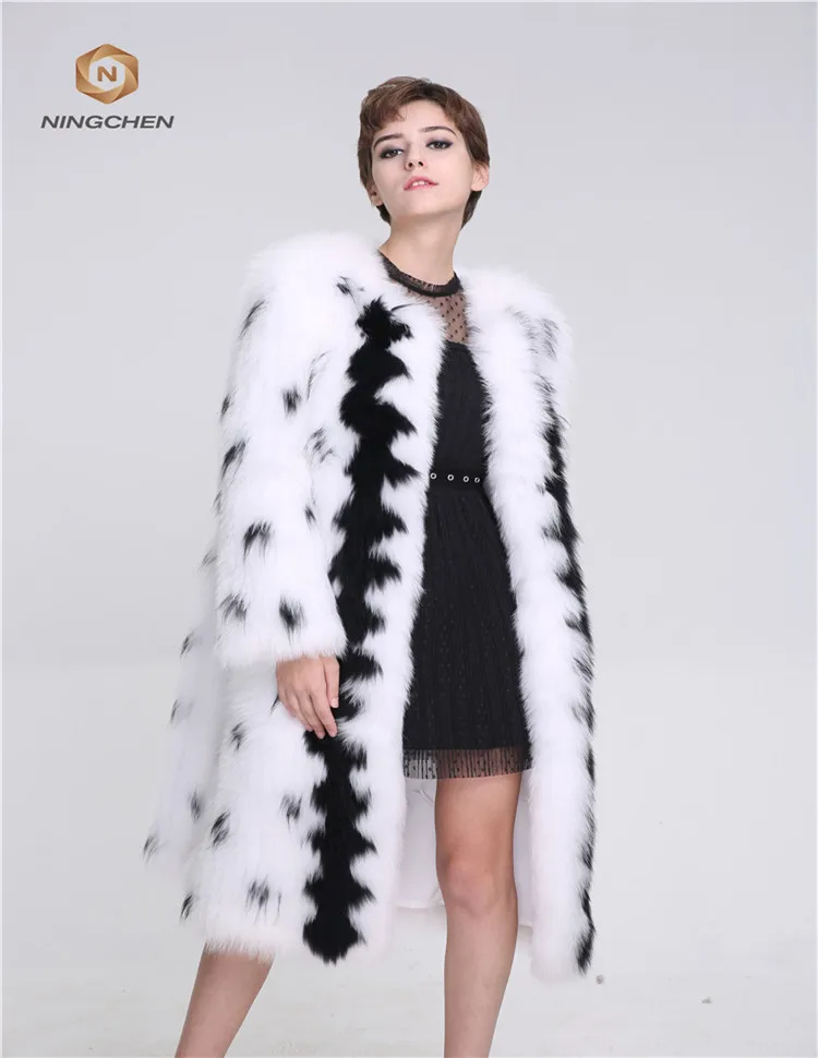 
Luxury New Baby White Fox Fur Coat Woman Real Fur Coat For Winter Warm Plus Size Overcoat 