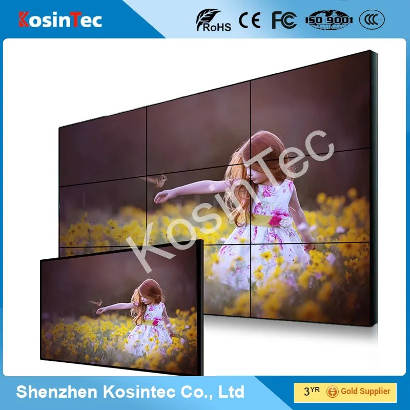 46 inch video wall,lcd TV wall ,led TV wall with super narrow bezel lcd video wall factory
