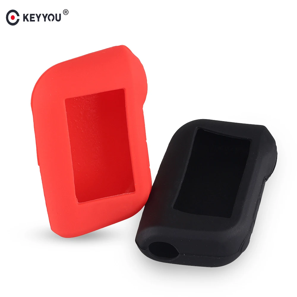 KEYYOU A93 Keychain Silicone Cover Key Case For Starline A93 Two Way Car Alarm Remote Controller A63 LCD