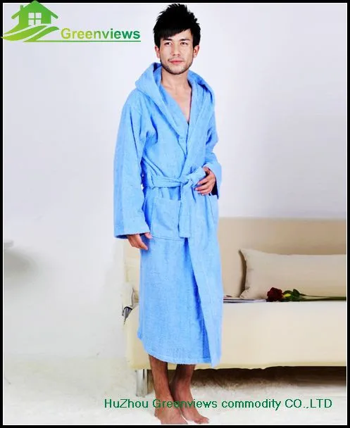 
Men Towelling cotton robe bathrobes terry soft long bath robes 