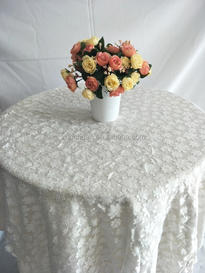 Elegant White Flower Pattern Design Wedding 120 Lace Tablecloth