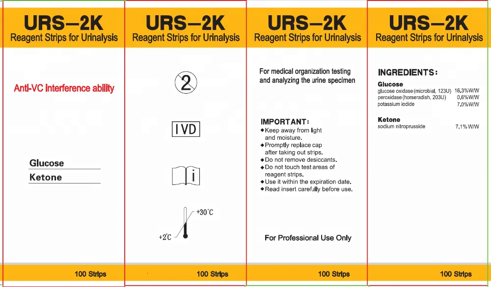 
Merydi 2 Parameter Urine test Strips URS-2K Test for Glucose and Ketone 