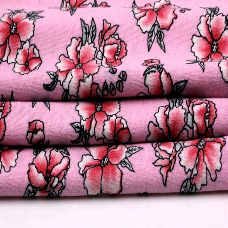 
2021 Hot sales 95% rayon 5%spandex viscose elastane printed single jersey fabric 