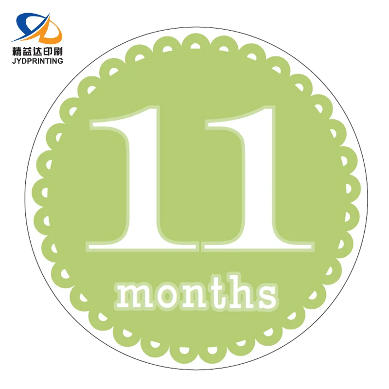 High Quality Custom Printing Vinyl Baby Monthly Stickers 1-12Month Stand/Walk/Crawl