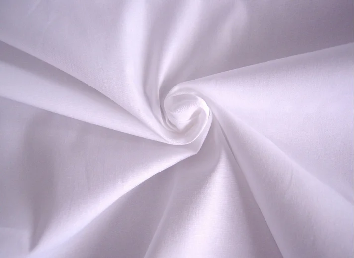 plain white 55% cotton 45% polyester poplin fabric