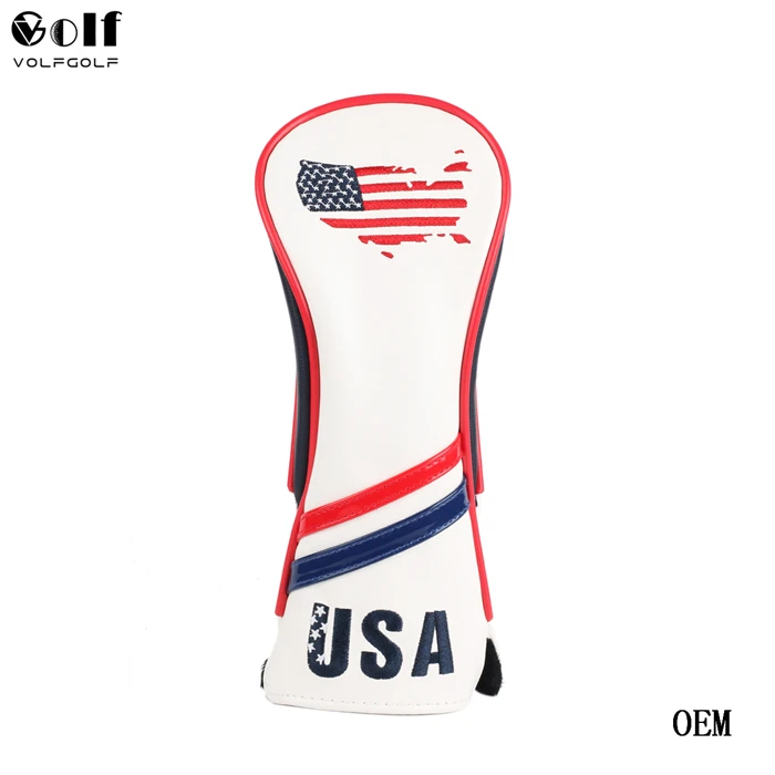 
VolfGolf USA Map Golf Wood Club headcover PU Leather Golf Driver FairwayWoods headcover 
