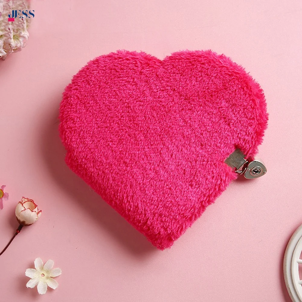 Soft Fancy Heart Shaped Notebook Diary with Lock and Key