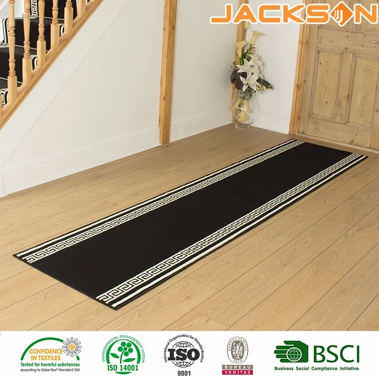 Commercial Waterproof 100% Polyester Runner Carpet Free Customized Modern Printed Machine Tufted Stripe Jackson 3mm-16mm CN;SHN