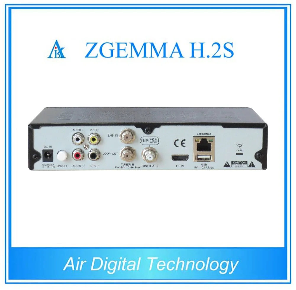 Enigma 2 MPEG4 HD Satellite Receiver ZGEMMA H.2S Twin Tuner Satellite Receiver with Original zgemma remote control