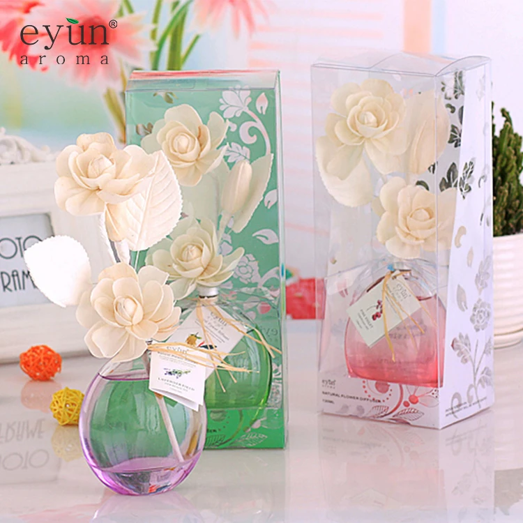 Wedding favor gift fresh air rose scent elegant glass bottle reed diffuser set