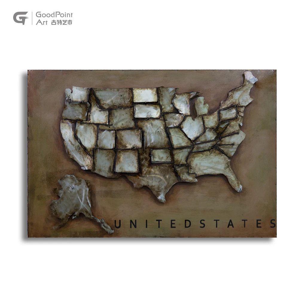 
Fabulos modern decoration rustic metal sculpture world map gift wood wall art 