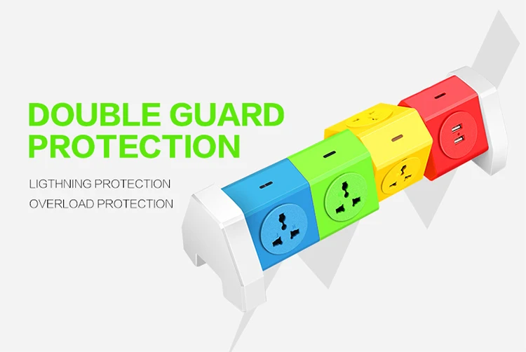 Новый дизайн, вращающийся на 180 градусов удлинитель с разными цветами