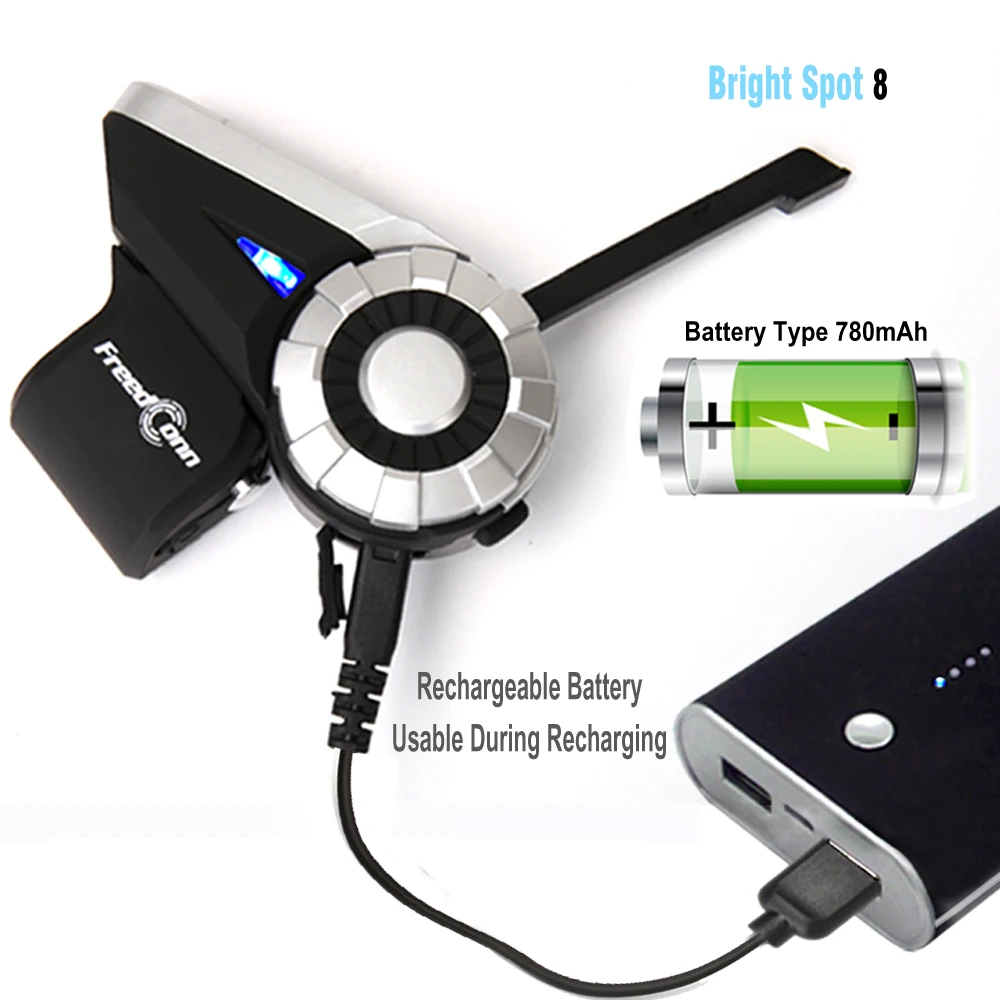 1pc Freedconn T-Rex 8 Riders talk at the same time 1500m T-Rex Motorcycle helmet Bluetooth Headset Intercom headphone