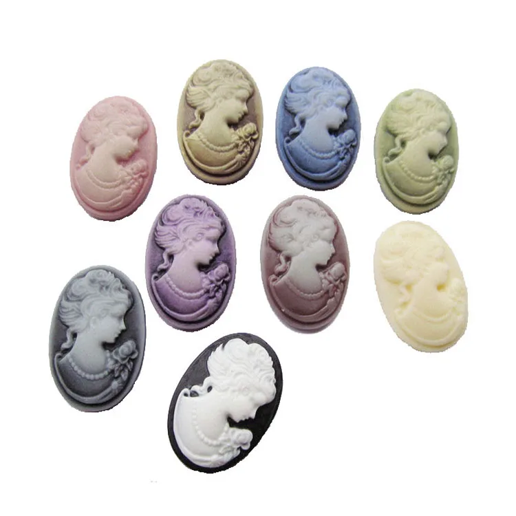 Custom Rose Flower Oval Resin Cameo for Jewelry Making