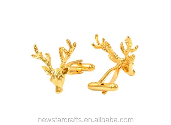 Shirt Cufflinks Wedding Silver Business Mens Wholesale Stainless Steel Crystal shinny Deer cufflinks