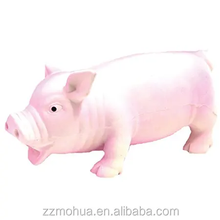 Puppy / Dog Pet Toy - Latex Pink Pig With Realistic Pig Grunting Sounds