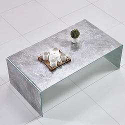 New design 10mm tempered bent glass coffee table Center table from Bazhou Factory wholesale