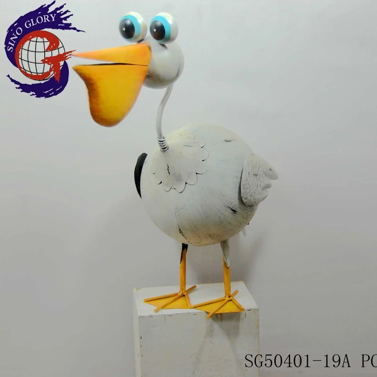 Wholesale Life Size Garden Ornaments Metal Pelicans