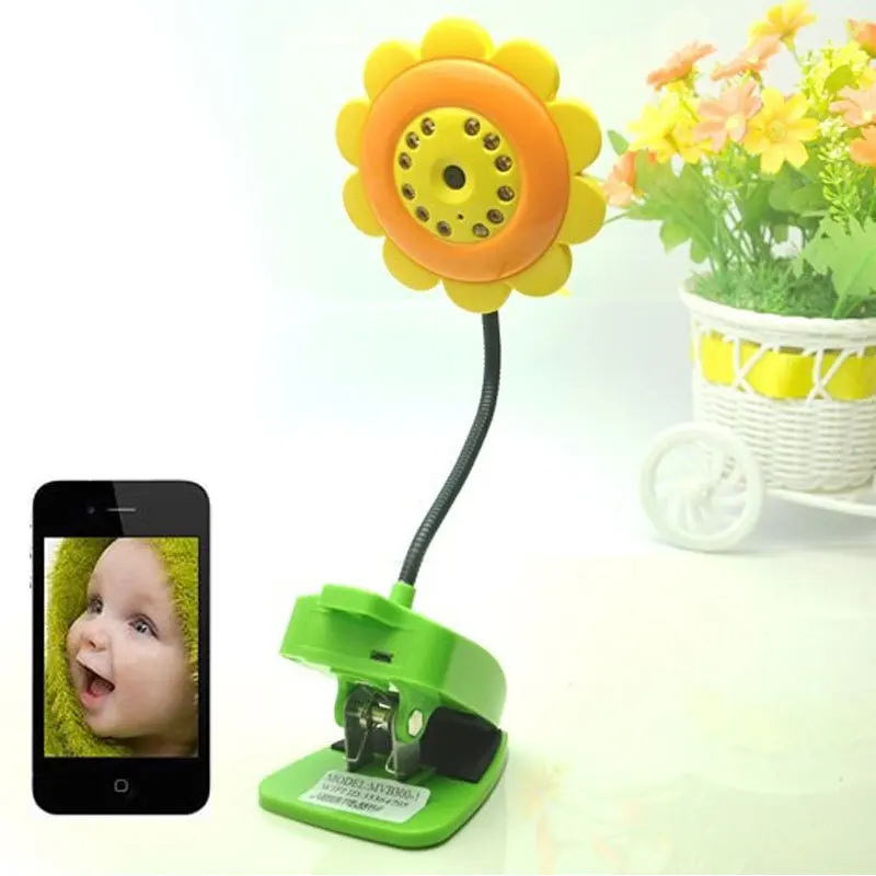 Sun Flower Baby Monitor Wifi Camera DVR Night Vision Mic For IOS System & Andriod Smartphone