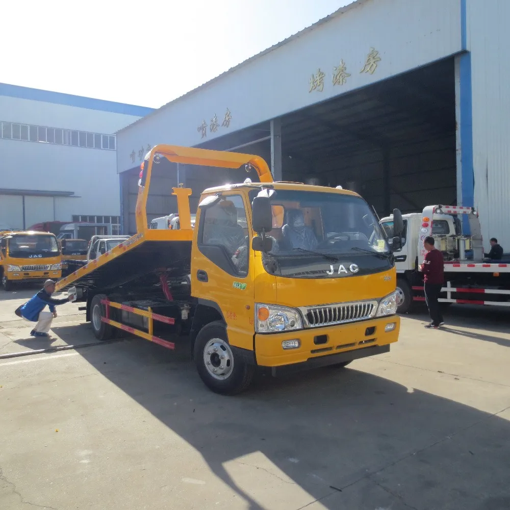 JAC 4X2 chassis light duty flatbed wrecker towing truck