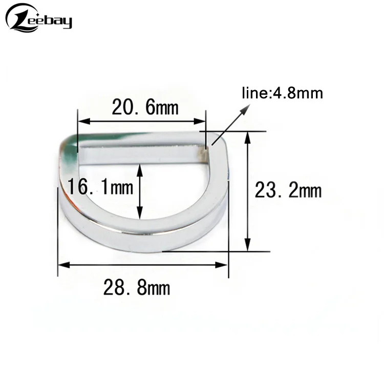 Wholesale Gold and black metal d ring for bag