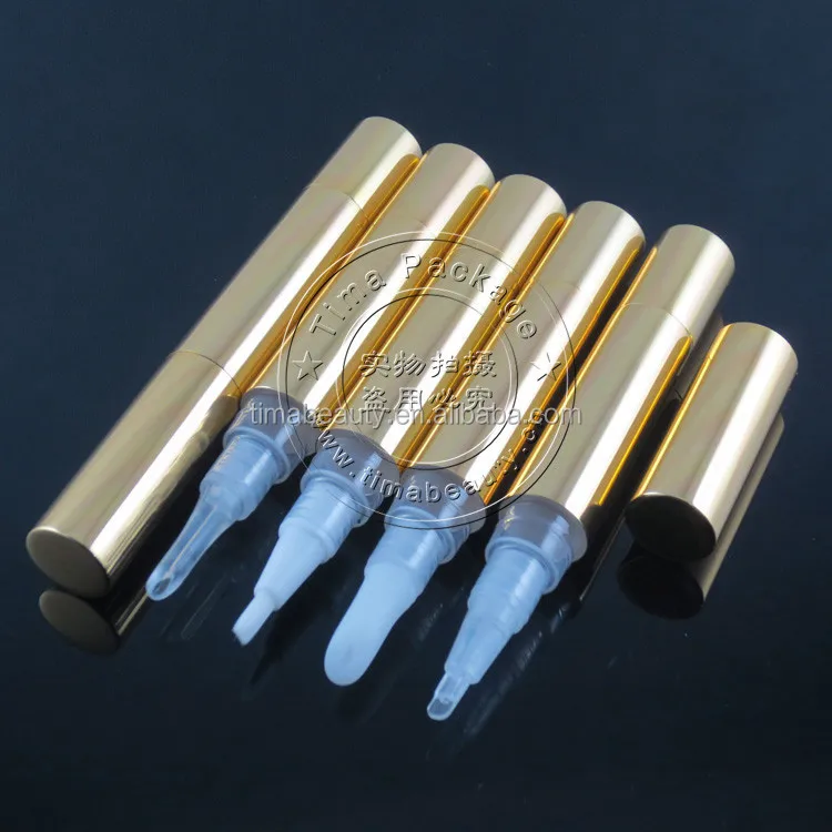 
moq 500pcs 4ml shiny gold cosmetic aluminium pen twist pen dispenser lip gloss container TM-LG780 