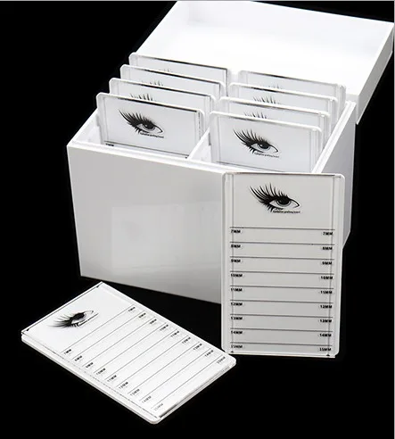 Высокое Качество Пользовательский логотип наращивание ресниц 10 паллет акриловая коробка для хранения ресниц акриловая коробка для ресниц пустая