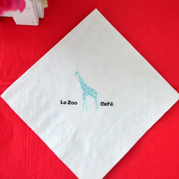 White restaurant tissue 23*23cm with customized logo