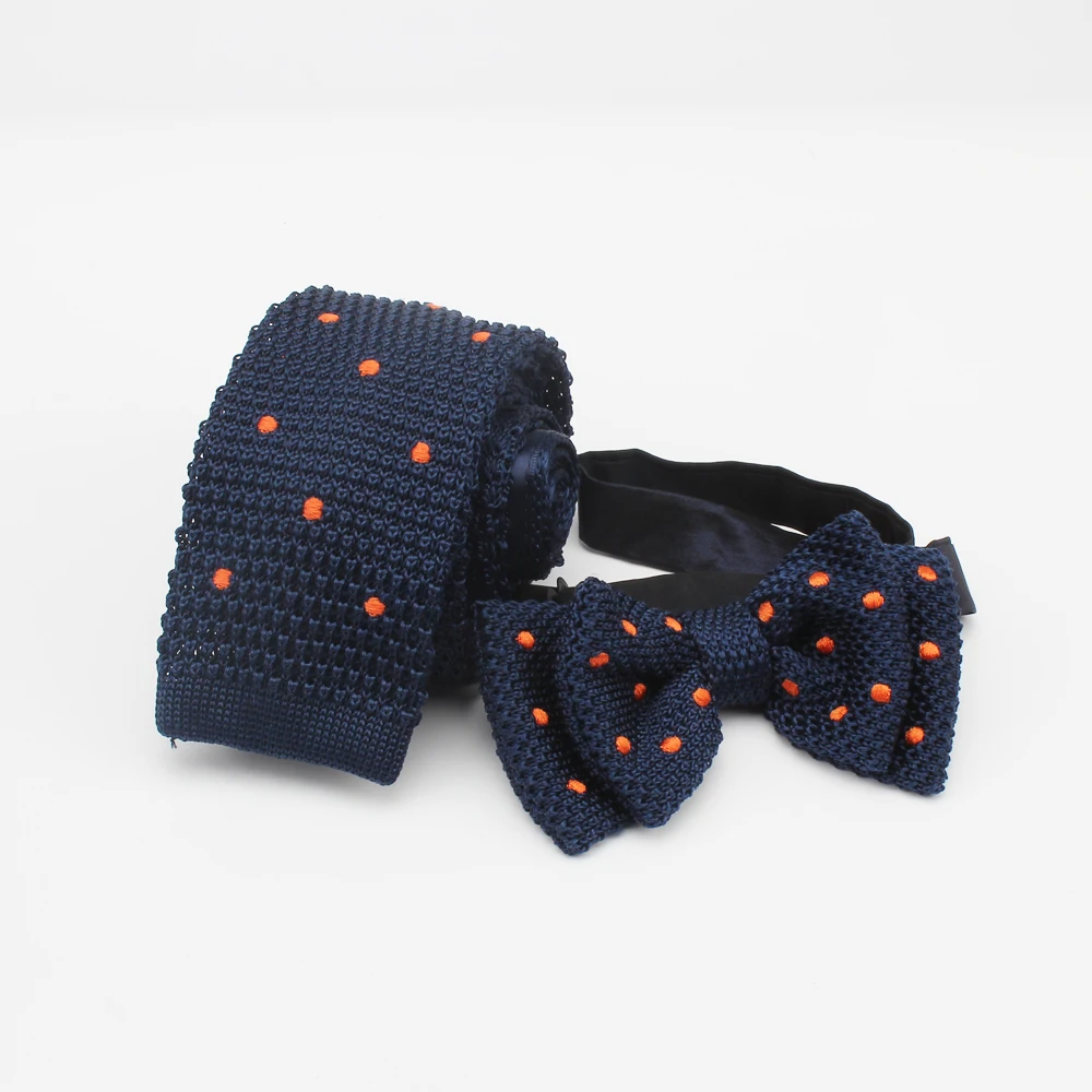 Хит продаж, модные роскошные шелковые мужские вязаные галстуки с квадратными концами и вышивкой в горошек, галстуки для мужчин