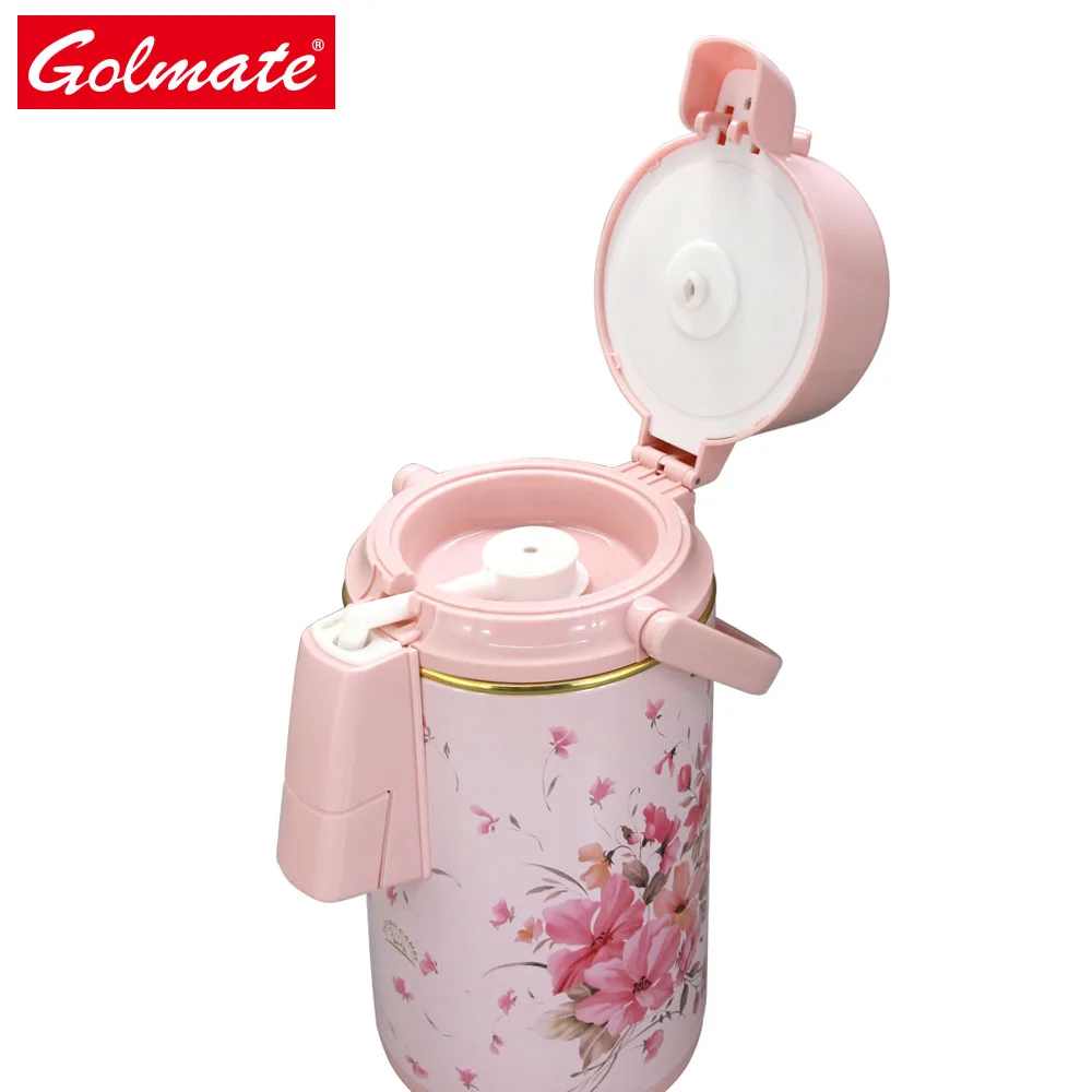 coffee thermos 3l coffee shop print glass liner metal pump airpot