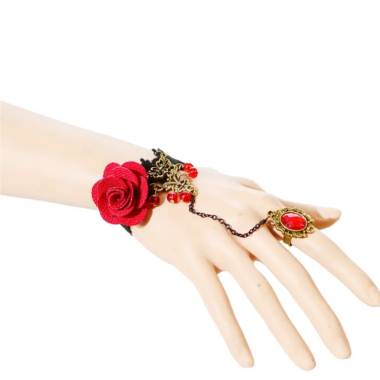 
Hot Sell New Cross Border Ruby Drop Temperament Lace Bracelet 