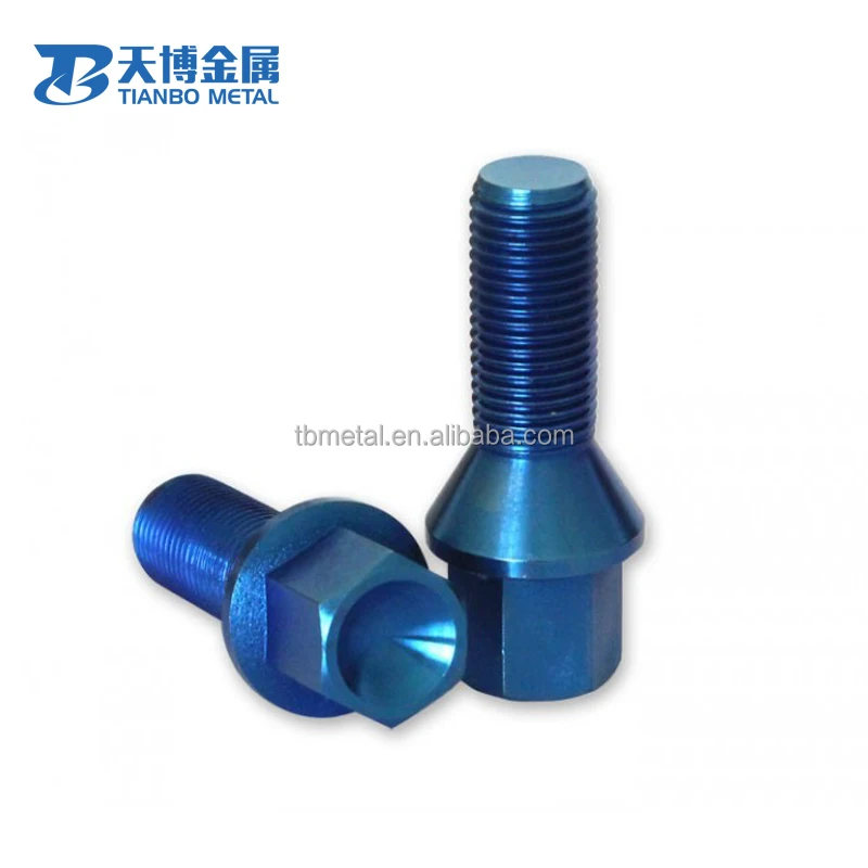 Titanium Blue Anodized Bicycle Seatpost Bolt hot sale supplier factory manufacturer baoji tianbo metal company grade 8 stand