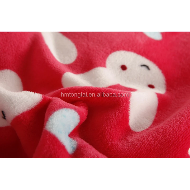 
Flannel coral fleece quilt 3 pieces sets for kindergarten child and baby cute rabbit style 