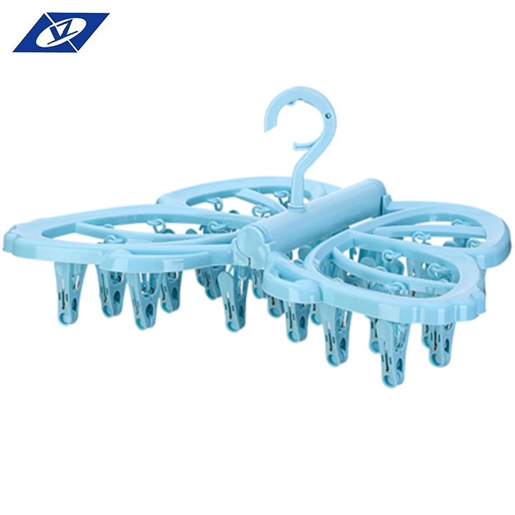 Бабочка 32clips расширяемый стойку ткань пальто пластиковой вешалкой